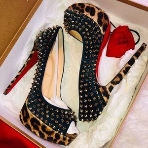 Christian Louboutin Lady Peep Spikes 150 Veau/Pony
